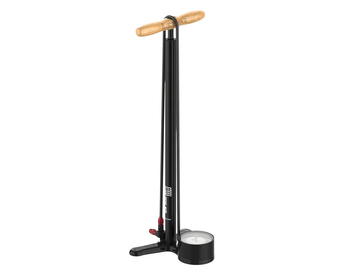 Lezyne Steel Floor Drive Pump (Satin Black) (ABS-1 Pro Chuck) (Presta/Schrader Valve Compatible)